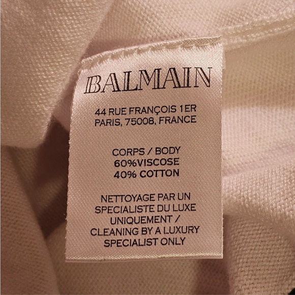Balmain White Crewneck Sweater with Button Accents Small - Picture 13 of 15